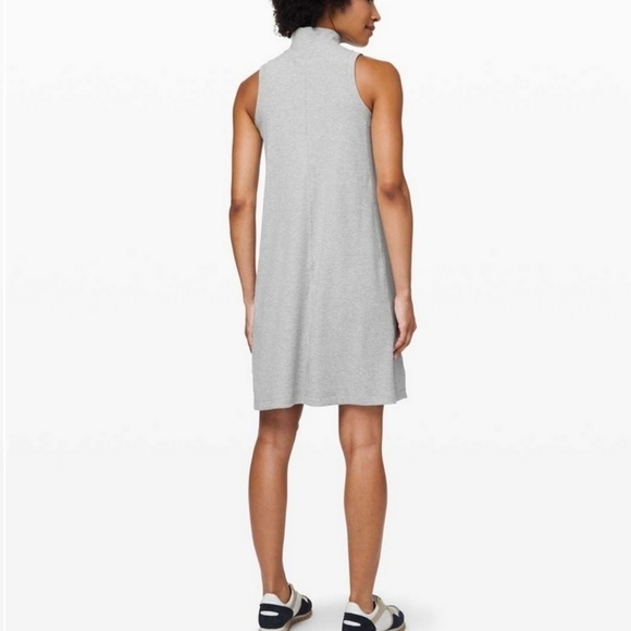 Lululemon Gone for the Week Dress Heathered Core Light Grey Medium  Ribbed Modal - Picture 3 of 10